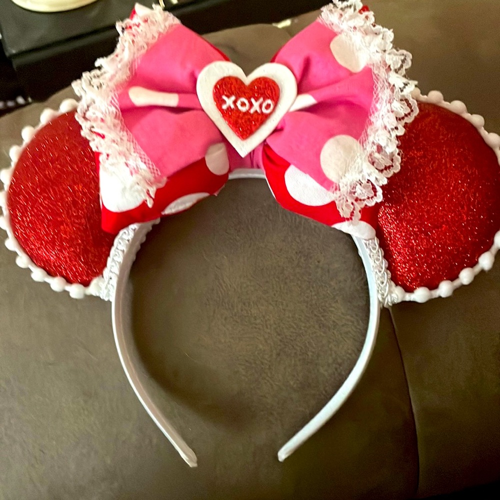 CUSTOM MADE valentine ears worn once! Hot Deal!